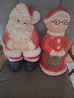 Vintage Mr. & Mrs. Santa Clause Chalkware Coin Piggy Banks Made In Mexico  — photo 1