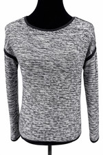 Athleta Womens Retreat Crew Neck Athleisure Sweater Medium Black Marled Knit