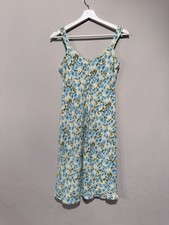 LOFT FLORAL MIDI STRAPS DRESS SPRING SUMMER Women 10P Casual Travel Vacation