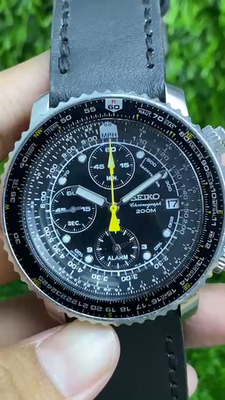 【美品】SEIKO パイロットクロノグラフ SNA411P1 7t62-0eb0 Rare Seiko SNA411 Pilot FlightMaster Quartz 7T62-0EB0 Chronograph