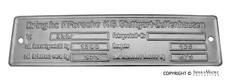 Porsche Chassis Id Plate - 356 Steel 000-723-009-03 00072300903