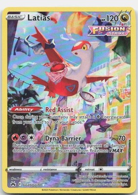 Latias Holo Ultra Rare SWSH: Crown Zenith: Galarian Gallery GG20/GG70 NM Teeziro