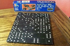Vintage 1983 Milton Bradley Wooden Dragon Dominoes Double Six -28 Piece Set