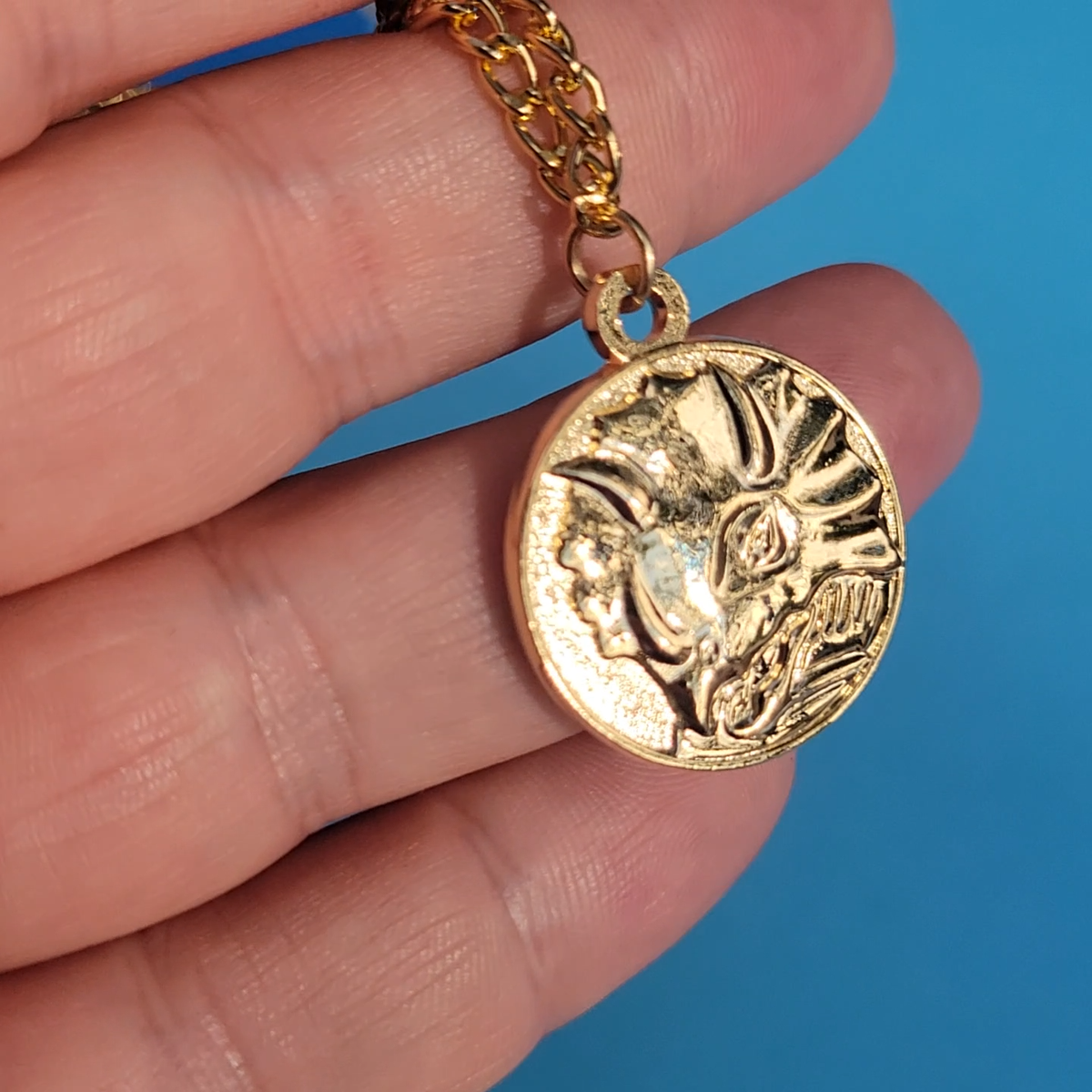 Blue Power Coin Necklace Double-Sided Gold Legacy Ranger