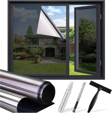 Window Tint for Home, One Way Privacy Film 17.5 x 78.7 Inch with 3 Tools, Black