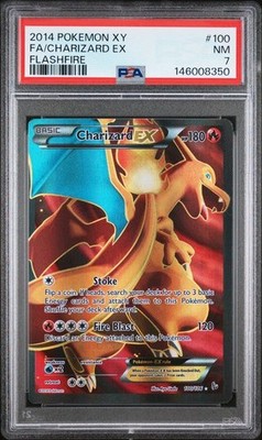 2014 POKEMON XY FLASHFIRE #100 FA/CHARIZARD EX FLASHFIRE PSA 7