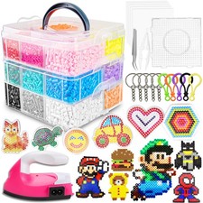 FUNZBO 12000 5mm Fuse Beads Kit Iron Set - Easter Toys 12100 pcs, multicolor