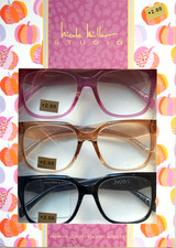 NICOLE MILLER 3-PACK READING GLASSES READERS 2.00 NEW AUTHENTIC