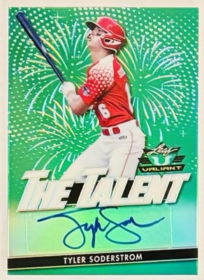 2020 Leaf Valiant - Tyler Soderstrom Auto # d 01/99 The Talent Green #TY-TS1