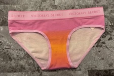 NWT VICTORIA'S SECRET S PINK ORANGE SUNSET OMBRE THICK BAND HIPHUGGER PANTIES
