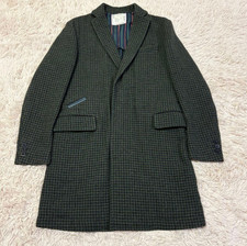 Sacai Chester Coat Outerwear Houndstooth Wool Cotton Green Size 1