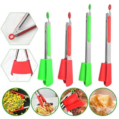 Silicone Smart Tongs 2 in 1 Non-Stick Cooking Spatula And Tongs Kitchen Tools TL