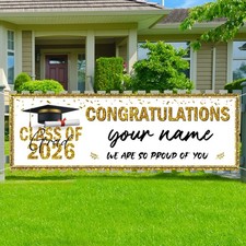 2025 Graduation Decorations Large 118  39.4 Inch Gold Personalized Class of 202