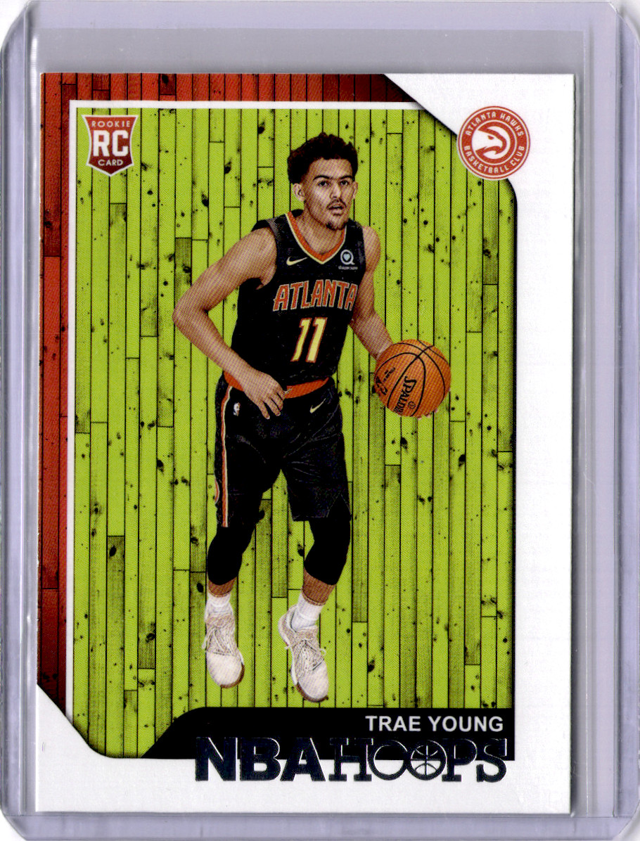 Trae Young #250 Basketball Cards 2018 Panini Hoops trading card — raw and PSA graded price guide