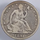 1891 SEATED LIBERTY HALF DOLLAR VG NICE TOUGH DATE CIRCULATED