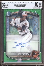 2025 Bowman Chrome Prospect Autos Aron Estrada Green 22/99 1st Bowman Rare 10