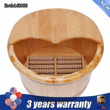 Cedar Wood Foot Basin Wooden Bucket Foot Bath Massage Plus Cover Plate Massager