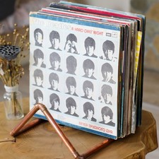 Copper Vinyl Record Stand 12" Holds up to 70 LPs Handmade Storage Rack