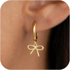 Easter Gifts for Kids Teen Girls - Gold Earrings for Women Girls Bow Earring Jew