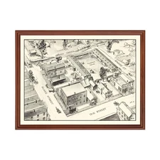 Old Map of Denver, OK 1860 - Vintage Denver Oklahoma Art