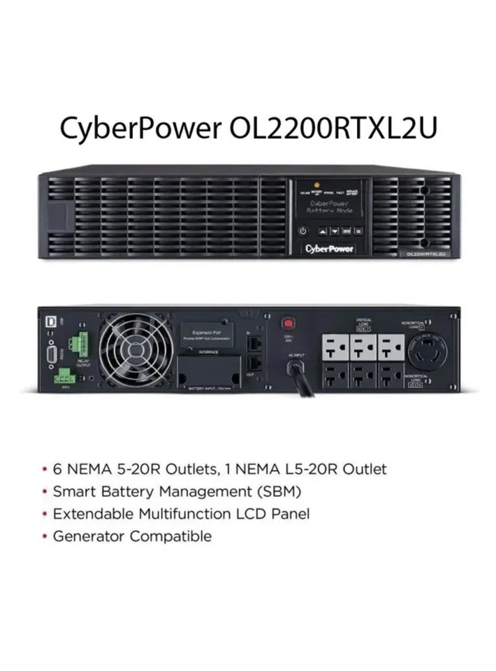 Cyberpower OL2200RTXL2U 2200va Online Smart App (ol2000rtxl3u) - Image 4 of 4