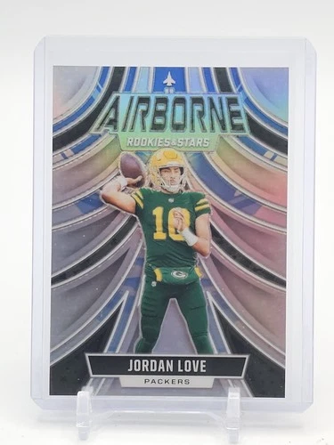 JORDAN LOVE 2024 PANINI ROOKIES &amp; STARS AIRBORNE SILVER PRIZM GB PACKERS Q4561