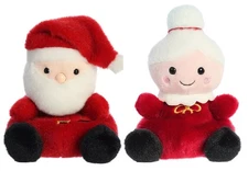 Palm Pals Christmas Holiday Plush 2 Piece Bundle, Santa and Mrs. Claus