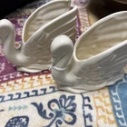 2 McCoy Vintage White Swan Planter