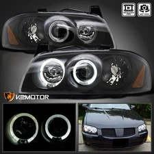 Black Fits 2004-2006 Sentra LED Halo Projector Headlights Lamps Left+Right 04-06