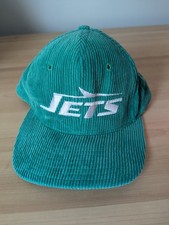 Vintage NY Jets Script Sports Corduroy Cap Hat Green 80s