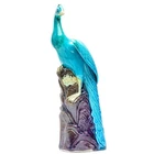 Chinese Porcelain Figurine Phoenix Turquoise Aubergine Glazed Mid Marked 20th C