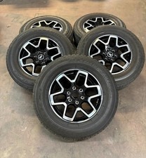 Set of 5 Used OEM 18" '21-'25 Ford Bronco Black & Milled Rims 255/70R18 Tires LT