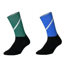 2 Pairs Reflective Cycling Bicycle Riding Bike Sports Ankle Socks XC Green Blue