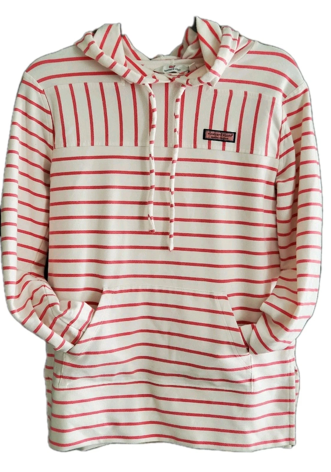 OFF WHITE Felpa con cappuccio relaxed Vineyard Vines camicia di pecora 2K001196 avorio corallo donna taglia XS