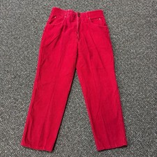 Vintage 1980s Gitano Red Pants Womans Elastic Waist 12 Short Designer 31x25.5