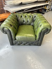 Chesterfield Vintage/Antique Green Real Leather Club Chair 