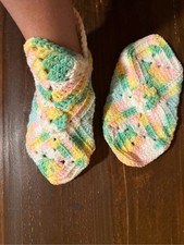 UniSex Hand Made by The Order of the Eastern Star Pastel Rainbow Slippers -OS