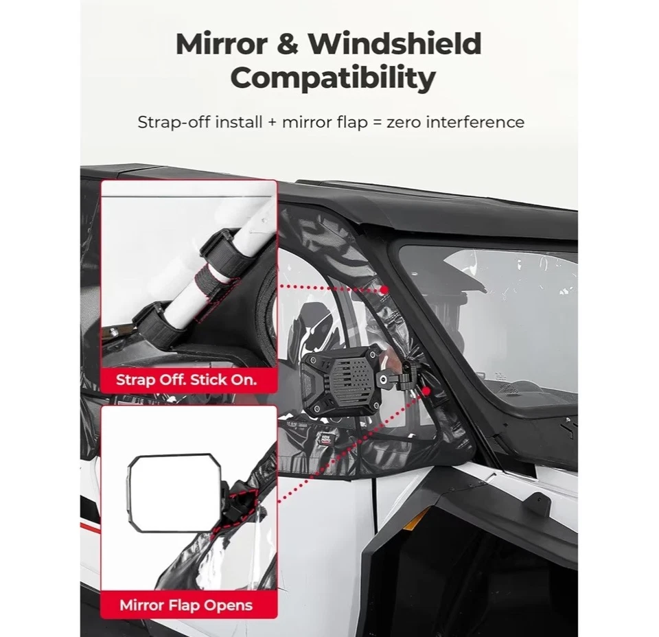 Gabinete de cabine KEMIMOTO portas superiores macias para 2024-2026 Polaris RZR XP 4 1000 NOVO - Imagem 4 de 4