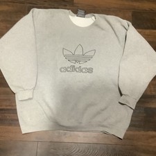 Vintage 90s Adidas Trefoil Embroidered Crewneck XL Sweatshirt Made in USA