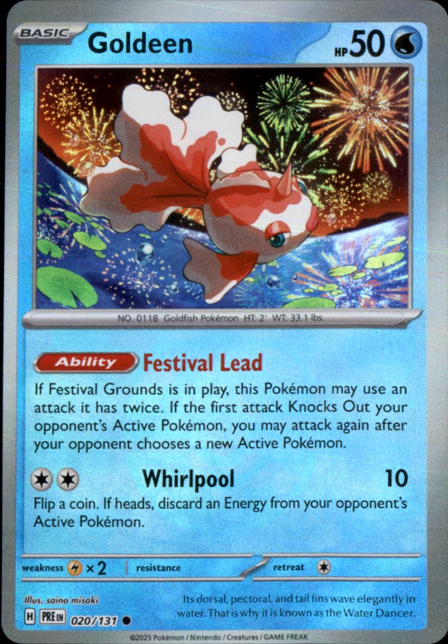Goldeen (Master Ball Pattern) Holo Common SV: Prismatic Evolutions 020/131 NM