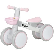 Toddler Balance Bike Ages 1-3 Adjustable Seat Silent Wheels Pink