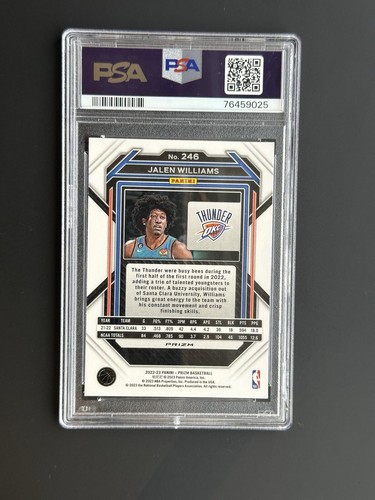 2022 Panini Cracked Ice #246 Jalen Williams Thunder RC PSA 10 Gem Mint J-Dub OKC - Picture 2 of 2