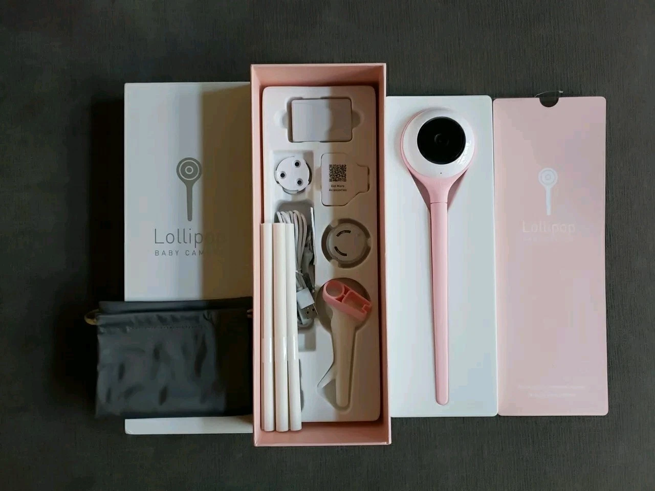NEW-Lollipop Baby Monitor w/True Crying Detection Smart WiFi Camera Cotton Candy