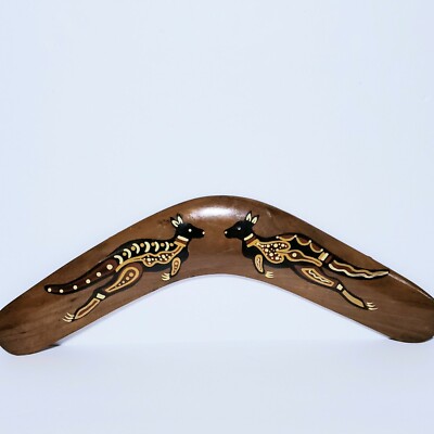 BOOMERANGS 35CM The Australian Wooden Hand Painted 100% Genuine