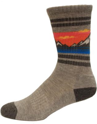 Hot Sox Women's Mountain Stripe Crew Sock 1 Pair, Grey Heather, Women's 9-11