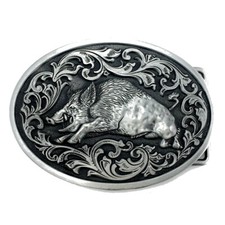 Pig Hog Belt Buckle Western Cowboy Native American Motorcyclist HOG-04-S 