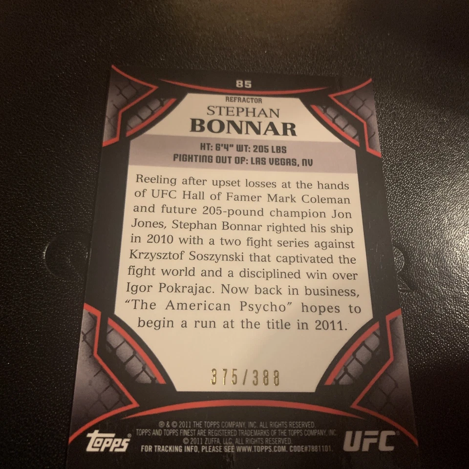 2011 Topps UFC Finest X-Fractor /388 Stephan Bonnar #85 - Image 2 of 2