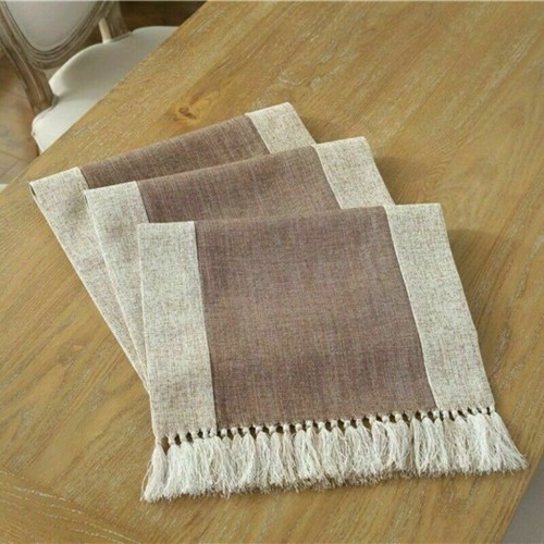 Chinese Tassel Table Runner Cloth Plain Dining Cover Home Decor Tablecloth Retro - Picture 11 of 14