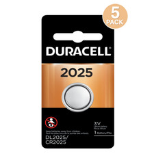 Duracell CR2025 Battery 3V Lithium Coin Cell CR2025 Batteries 5 Count 