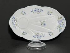 Vintage Shelley "Blue Rock" #13591 Snack Plate- Tennis Plate - 9 1/8 Inch  (SH3)